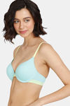 Zivame Happy Basics Wired Medium Coverage Push-Up Bra - Aruba Blue — thumbnail 3