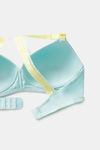 Zivame Happy Basics Padded Non-Wired 3/4th Coverage T-Shirt Bra - Aruba Blue — thumbnail 5