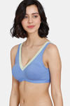 Zivame Happy Basics Double Layered Non Wired 3/4Th Coverage Slip-On Home Bra - Wedgewood — thumbnail 3