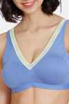 Zivame Happy Basics Double Layered Non Wired 3/4Th Coverage Slip-On Home Bra - Wedgewood — thumbnail 4