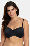 Zivame Padded Wired Medium Coverage Strapless Bra - Black — thumbnail 1