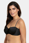 Zivame Padded Wired Medium Coverage Strapless Bra - Black — thumbnail 3