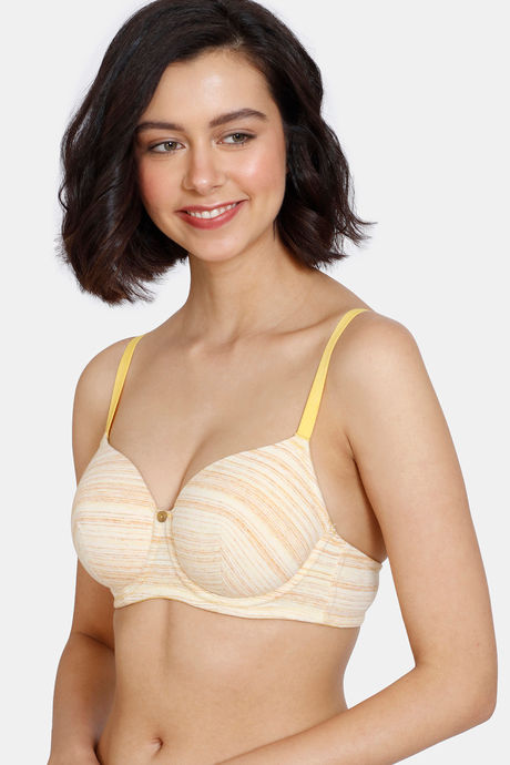 Zivame Gelato Padded Wired 3/4th Coverage T-Shirt Bra - Samoan Sun — image 3