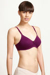 Zivame Padded Non Wired Medium Coverage T-Shirt Bra-Wine — thumbnail 3