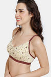 Zivame Hand Drawn Double Layered Non Wired 3/4Th Coverage Slip-On Home Bra - Apricot — thumbnail 4