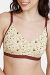 Zivame Hand Drawn Double Layered Non Wired 3/4Th Coverage Slip-On Home Bra - Apricot — thumbnail 5