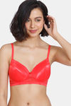 Zivame Heartstopper Padded Non-Wired 3/4th Coverage T-Shirt Bra - Hibiscus — thumbnail 1