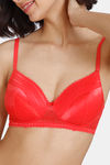 Zivame Heartstopper Padded Non Wired 3/4Th Coverage Lace Bra - Hibiscus — thumbnail 4