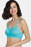 Zivame Heartstopper Double Layered Non-Wired 3/4th Coverage Lace Bra - Ceramic — thumbnail 3