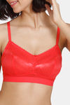 Zivame Heartstopper Double Layered Non Wired 3/4Th Coverage Lace Bra - Hibiscus — thumbnail 4