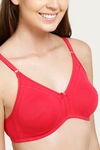 Zivame Sporty Twist Double Layered Non Wired Medium Coverage Bra - Fuchsia — thumbnail 4