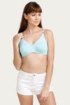 Zivame Sporty Twist Double Layered Non Wired Medium Coverage Bra - Mint — thumbnail 5