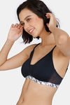 Zivame Pixel Play Padded Non Wired 3/4Th Coverage Beach Top - Anthracite — thumbnail 3