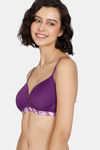 Zivame Pixel Play Padded Non Wired 3/4Th Coverage Beach Top - Imperial Purple — thumbnail 3