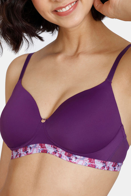Zivame Pixel Play Padded Non Wired 3/4Th Coverage Beach Top - Imperial Purple — image 4