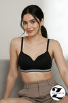 Zivame Sporty Twist Padded Non Wired 3/4th Coverage T-Shirt Bra - Anthracite — thumbnail 1
