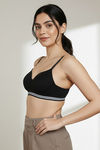 Zivame Sporty Twist Padded Non Wired 3/4th Coverage T-Shirt Bra - Anthracite — thumbnail 4
