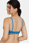Zivame Sporty Twist Padded Non Wired 3/4th Coverage T-Shirt Bra - French Blue — thumbnail 2