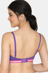 Zivame Sporty Twist Padded Non Wired 3/4th Coverage T-Shirt Bra - Royal Purple — thumbnail 2