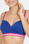 Zivame Sporty Twist Padded Non Wired 3/4th Coverage T-Shirt Bra - Sodalite Blue — thumbnail 4