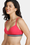 Zivame Sporty Twist Padded Non Wired 3/4th Coverage T-Shirt Bra - Teaberry — thumbnail 3
