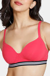 Zivame Sporty Twist Padded Non Wired 3/4th Coverage T-Shirt Bra - Teaberry — thumbnail 4