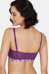 Zivame Pixel Play Double Layered Non Wired Full Coverage Slip-On Home Bra - Imperial Purple — thumbnail 2