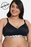 Zivame True Curv Pixel Play Lightly Lined Non Wired Full Coverage Super Support Bra - Anthracite — thumbnail 1
