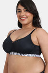 Zivame True Curv Pixel Play Lightly Lined Non Wired Full Coverage Super Support Bra - Anthracite — thumbnail 3