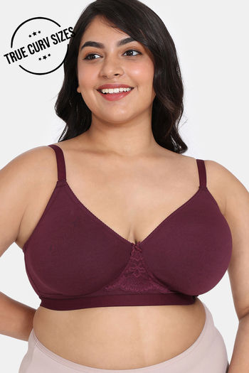 Buy Zivame True Curv Double Layered Non Wired Full Coverage Minimiser Bra -  Elderberry at Rs.538 online