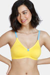 Zivame Beautiful Basics Double Layered Non Wired 3/4th Coverage T-Shirt Bra - Minion Yellow — thumbnail 1