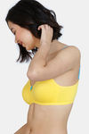 Zivame Beautiful Basics Double Layered Non Wired 3/4th Coverage T-Shirt Bra - Minion Yellow — thumbnail 4