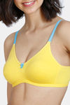 Zivame Beautiful Basics Double Layered Non Wired 3/4th Coverage T-Shirt Bra - Minion Yellow — thumbnail 5