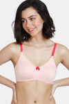 Zivame Beautiful Basics Double Layered Non Wired 3/4th Coverage T-Shirt Bra - Peach Pearl — thumbnail 1
