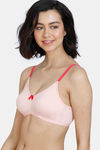 Zivame Beautiful Basics Double Layered Non Wired 3/4th Coverage T-Shirt Bra - Peach Pearl — thumbnail 4