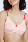 Zivame Beautiful Basics Double Layered Non Wired 3/4th Coverage T-Shirt Bra - Peach Pearl — thumbnail 5