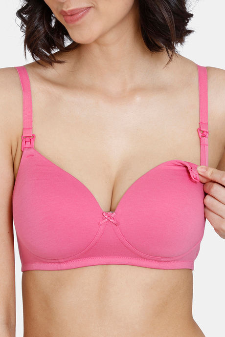 Zivame Maternity Padded Non Wired 3/4th Coverage Nursing Bra - Ibis Rose — image 5