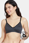 Zivame Conceal Petals Double Layered Non Wired 3/4Th Coverage T-Shirt - Black — thumbnail 1