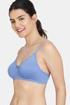 Zivame Conceal Petals Double Layered Non Wired 3/4Th Coverage T-Shirt - Wedgewood — thumbnail 3