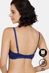 Zivame Natural Collective Padded Non-Wired 3/4th Coverage T-Shirt Bra - Blue Depth — thumbnail 2