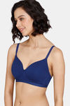 Zivame Natural Collective Padded Non-Wired 3/4th Coverage T-Shirt Bra - Blue Depth — thumbnail 3