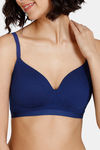 Zivame Natural Collective Padded Non-Wired 3/4th Coverage T-Shirt Bra - Blue Depth — thumbnail 4