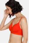 Zivame Natural Collective Padded Non-Wired 3/4th Coverage T-Shirt Bra - Grenadine — thumbnail 3