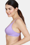 Zivame Essentials Double Layered Non Wired Full Coverage T-Shirt Bra - Lavendula — thumbnail 3