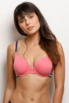 Zivame Sporty Twist Padded Wired 3/4th Coverage T-Shirt Bra - Pink Lemonade — thumbnail 1