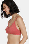 Zivame Beautiful Basics Double Layered Non Wired 3/4th Coverage T-Shirt Bra - Dusty Cedar — thumbnail 3