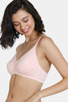 Zivame Beautiful Basics Double Layered Non Wired 3/4th Coverage T-Shirt Bra - Powder Pink — thumbnail 3
