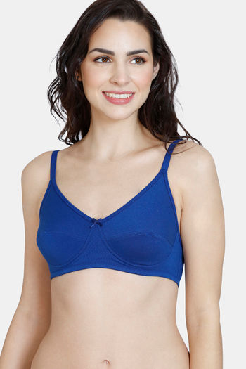 Buy Zivame Women's Cotton Underwire Lightly Padded Seamless Padded Wired  3/4th Coverage T-Shirt Bra-Biscay Bay (ZI1135-Biscay Blue_38) at
