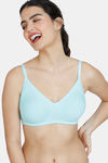 Zivame Beautiful Basics Double Layered Non Wired 3/4th Coverage T-shirt Bra - Aruba Blue — thumbnail 1