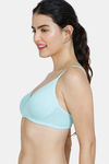 Zivame Beautiful Basics Double Layered Non Wired 3/4th Coverage T-shirt Bra - Aruba Blue — thumbnail 3